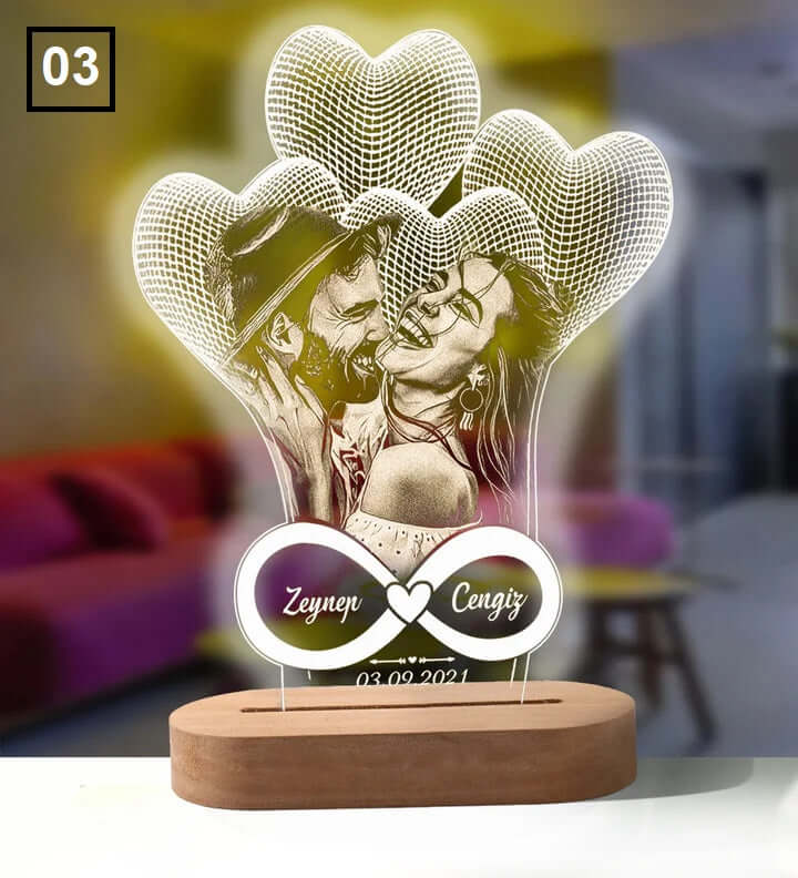 3D Foto Lampe personalisiert mit eigenem Foto und Text