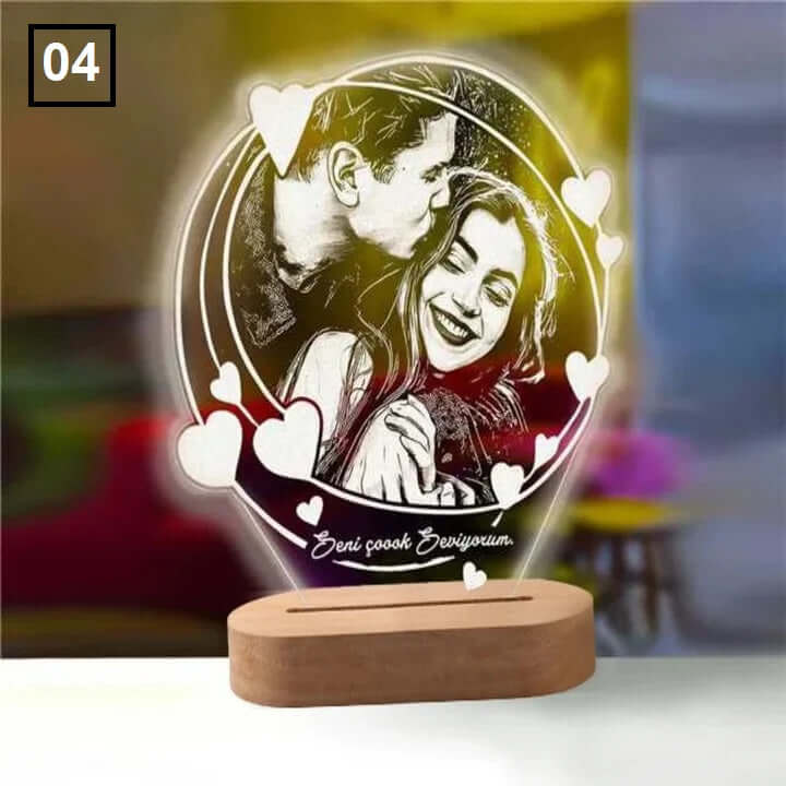 3D Foto Lampe personalisiert mit eigenem Foto und Text