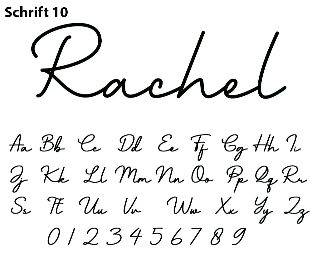 Schriftarten für Halskette mit Gravur für personalisierte Geschenke