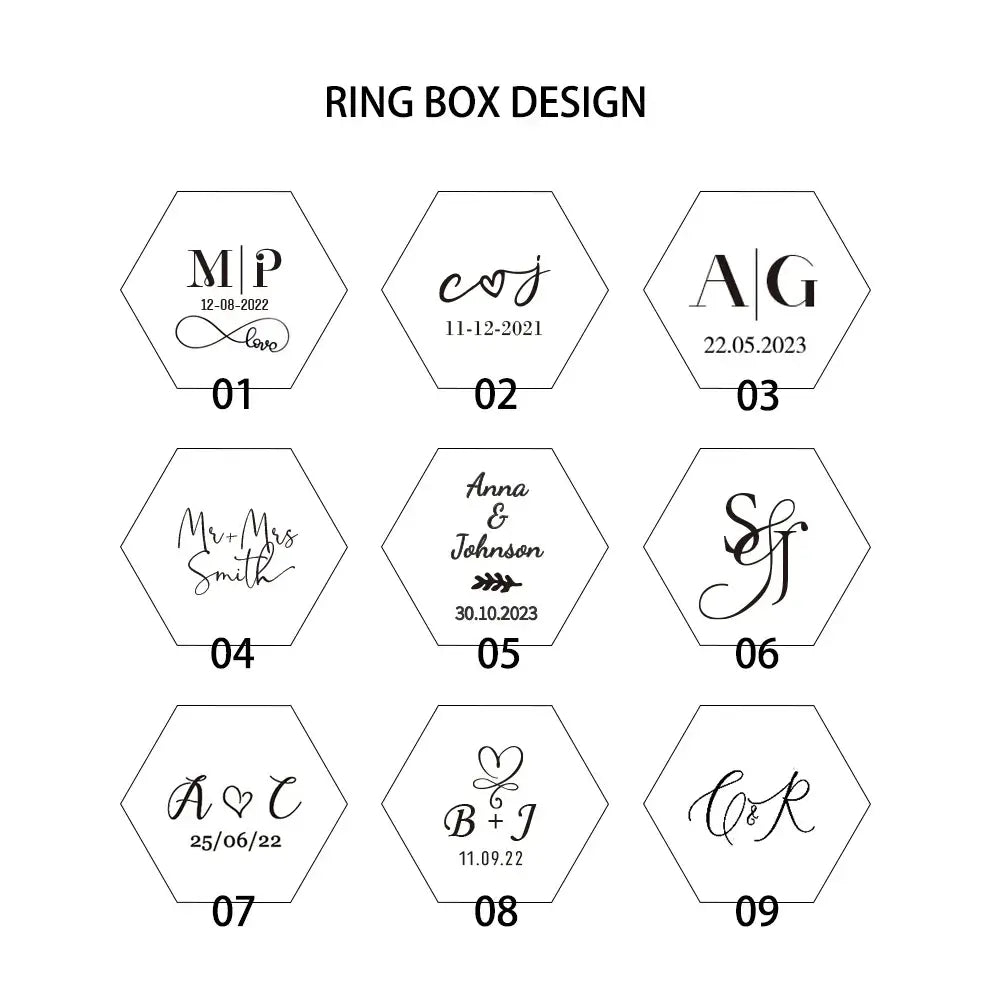 Personalisierte Ring-Box mit individuellem Namen oder Initialen